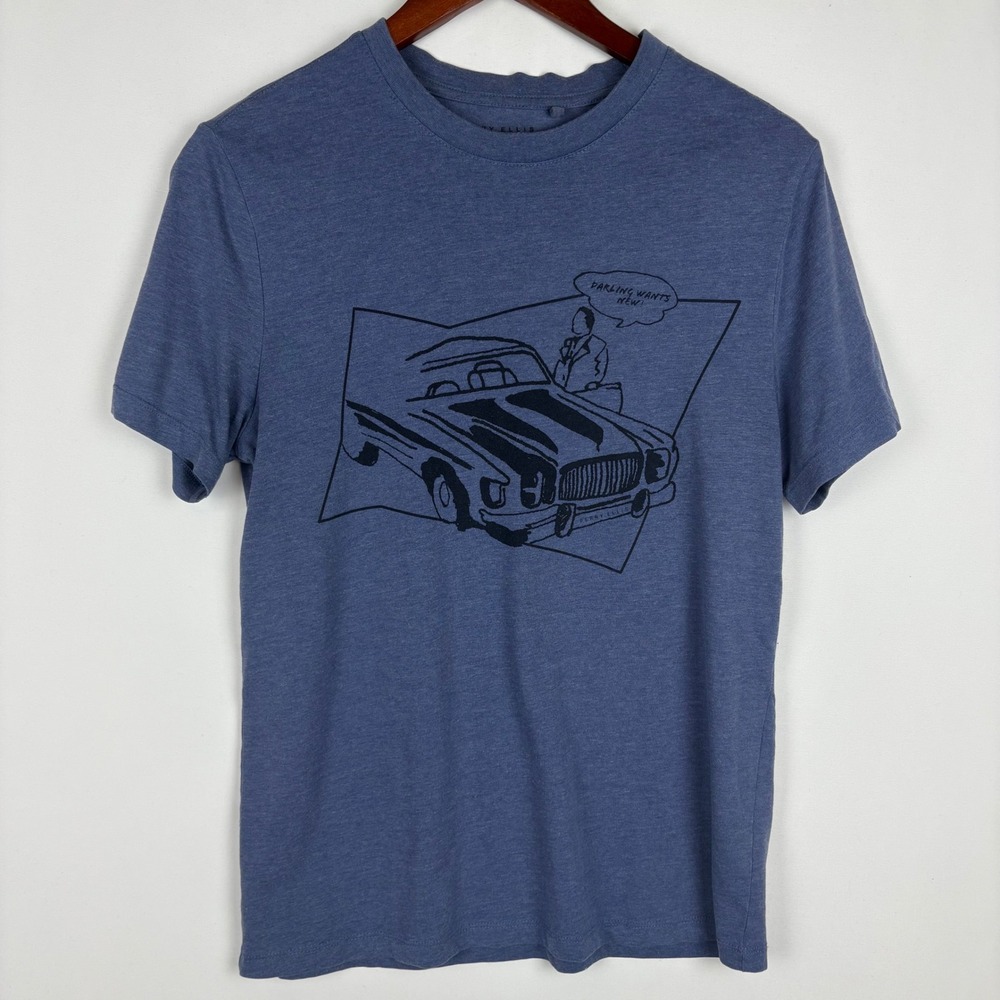 Perry Ellis Graphic T-Shirt Retro Car Print Tee
